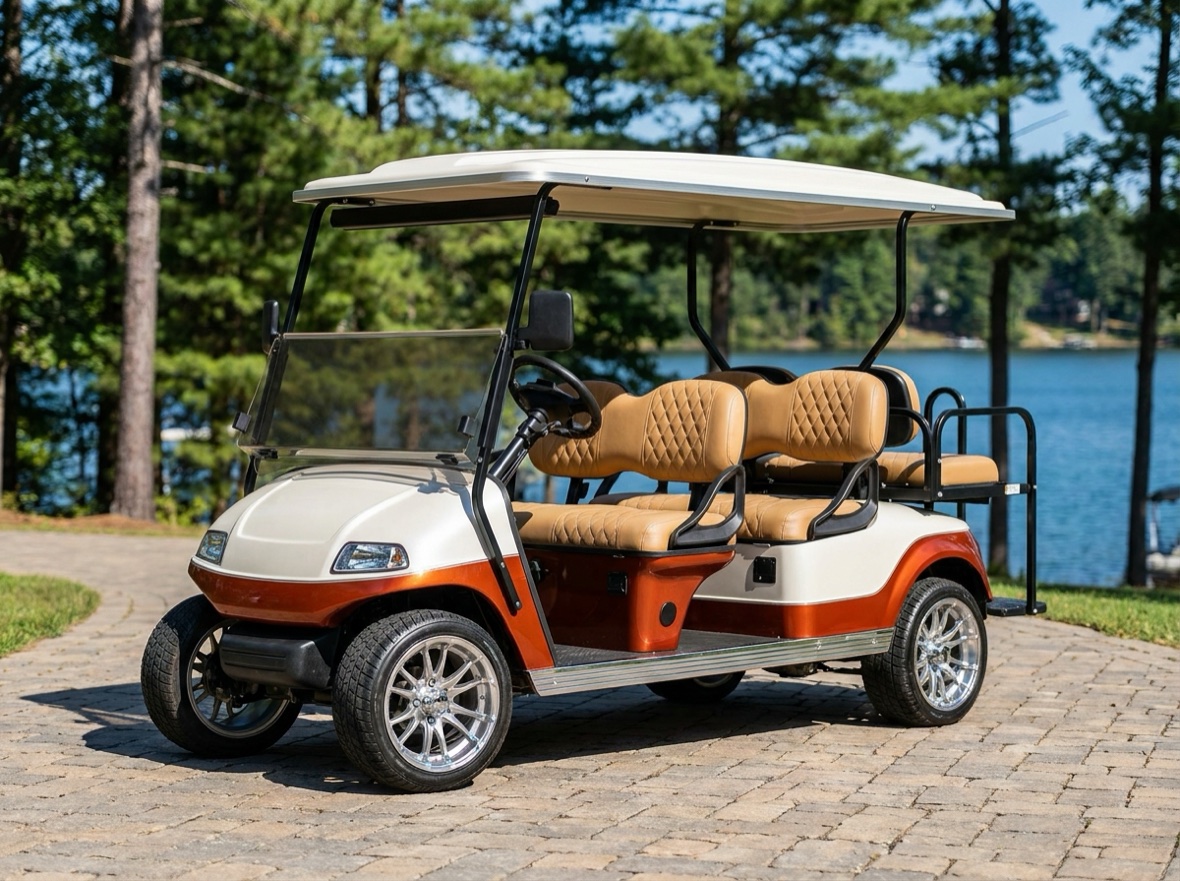 Two-tone Higgins Lake Cruiser custom golf cart